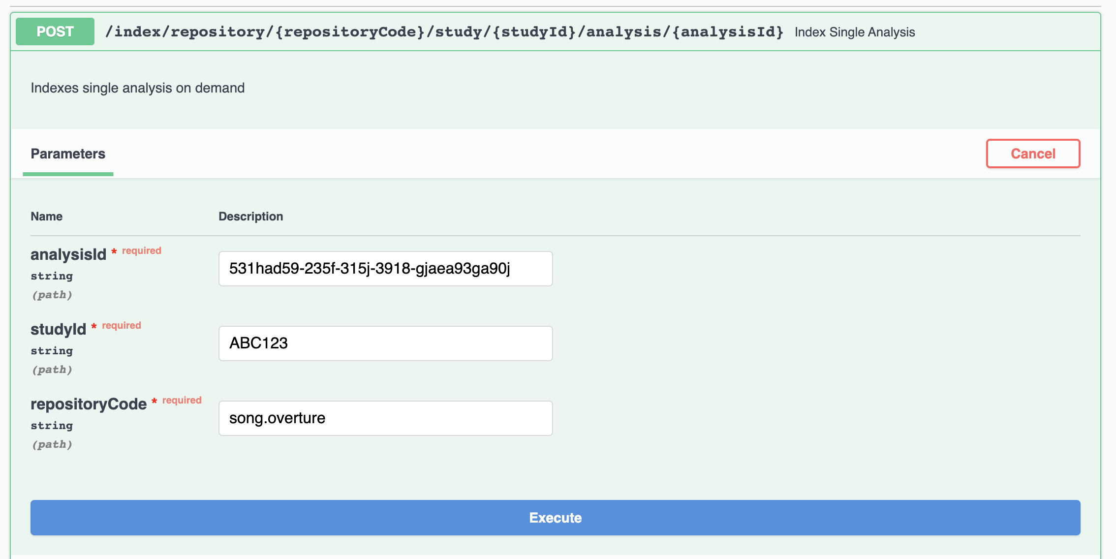 Index Analysis Entity