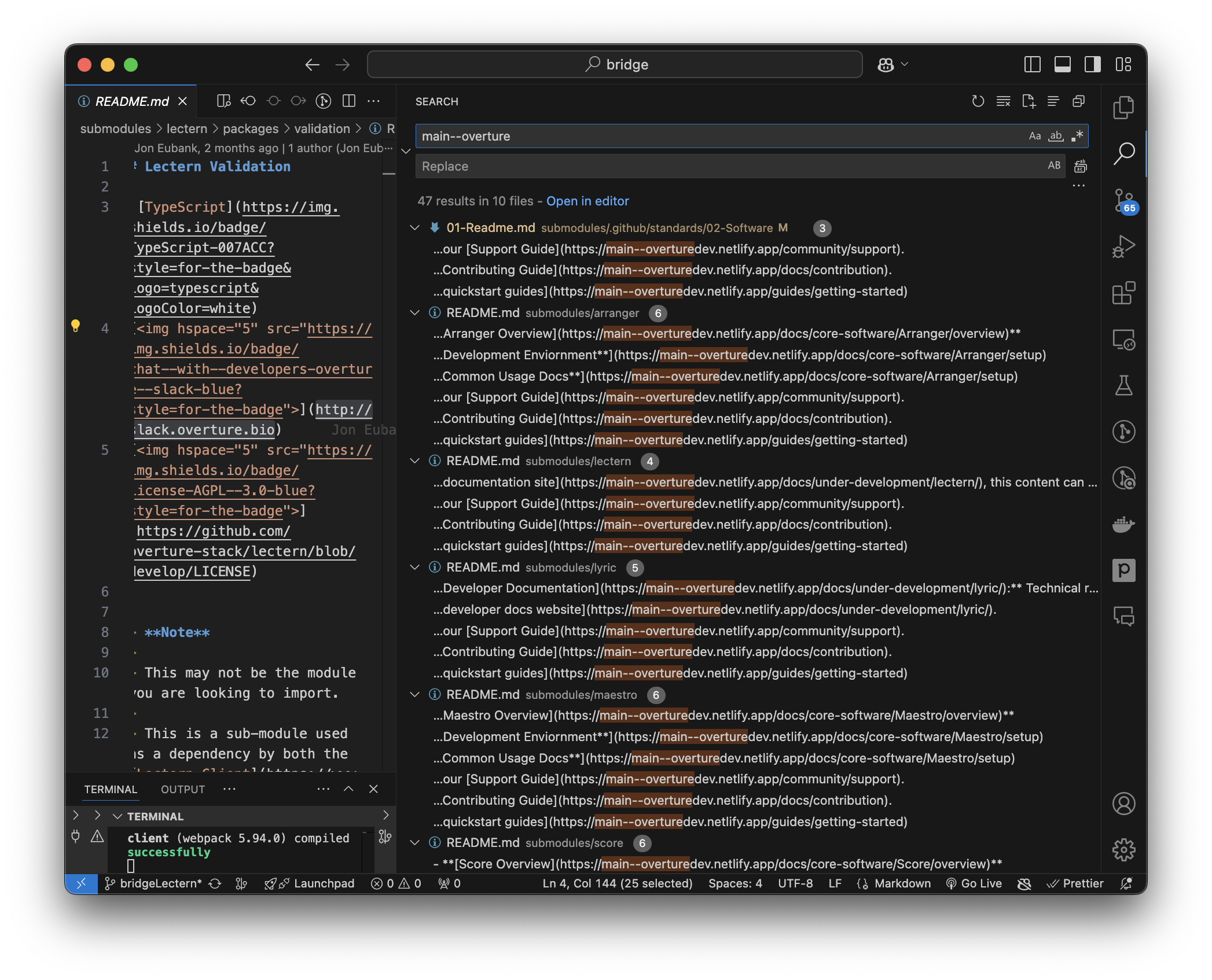 Use Overture Docs repo to search across all Overture repos Pro Tip